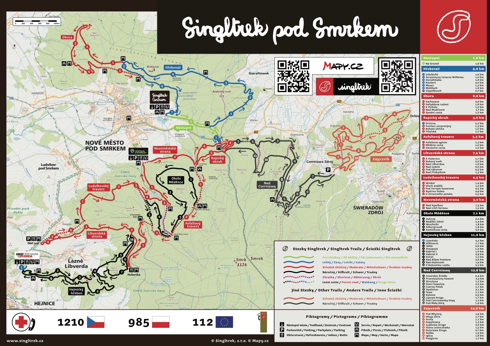 Mapa Singltrek pod Smrkem